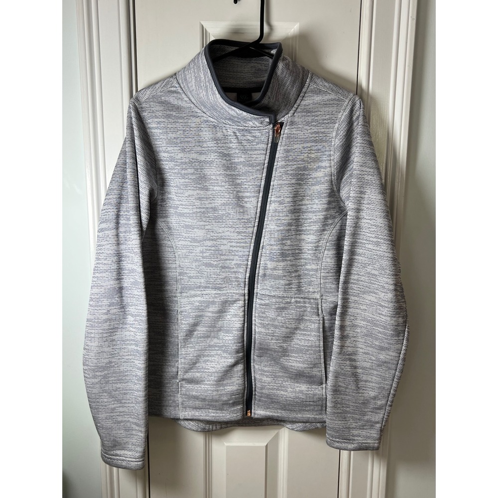 Champion C9 Duo Dry Gray Space Dye Asymmetric Zip Fleece Jacket Women Medium
